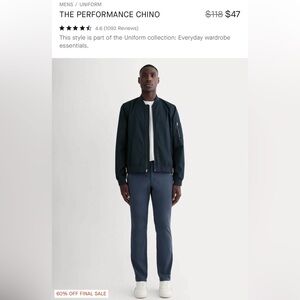 Everlane Men's Dark Blue Chinos